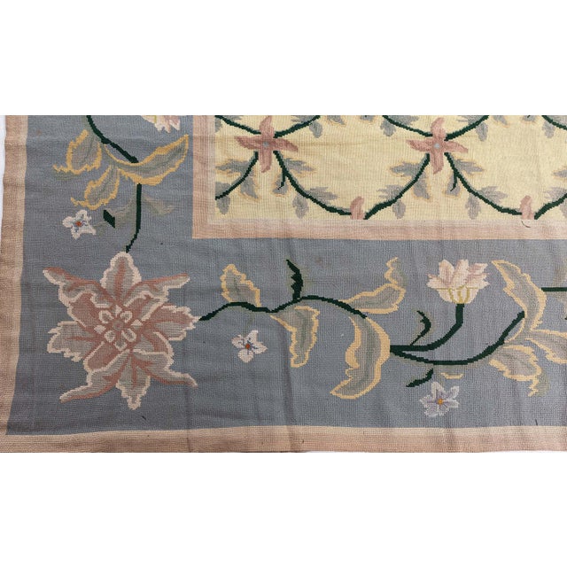 1940s One-of-a-kind Vintage Portuguese Needlepoint Carpet For Sale - Image 5 of 10