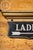 1930s Antique Double-Sided Rog "Ladies" Lighted Directional Restroom Sign For Sale - Image 5 of 15