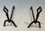 This very beautiful and unusual pair of modernist andirons is made of wrought iron. This is a beautiful artwork with...