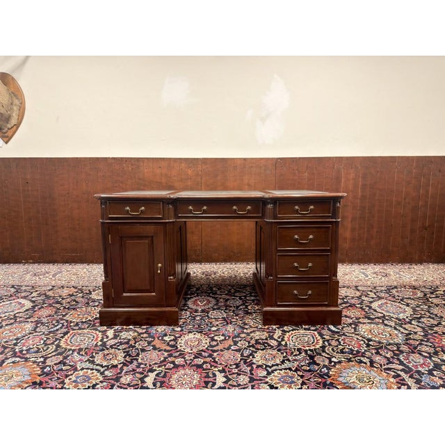 English Desk with Green Inlay For Sale - Image 3 of 18