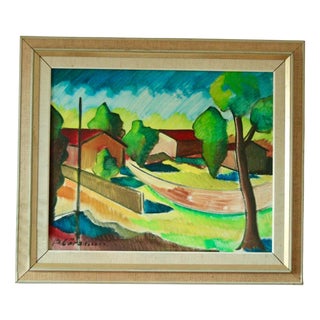 Bror Göransson, Neighbourhood, 1960s, Oil on Canvas, Framed For Sale