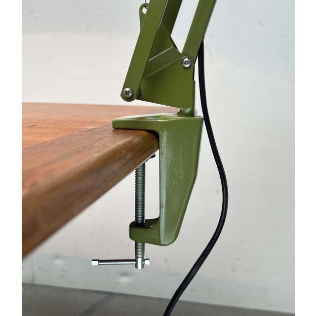 Mid-Century Modern Swedish Olive Green Desk Table Lamp from Ledu, 1960s For Sale - Image 9 of 18