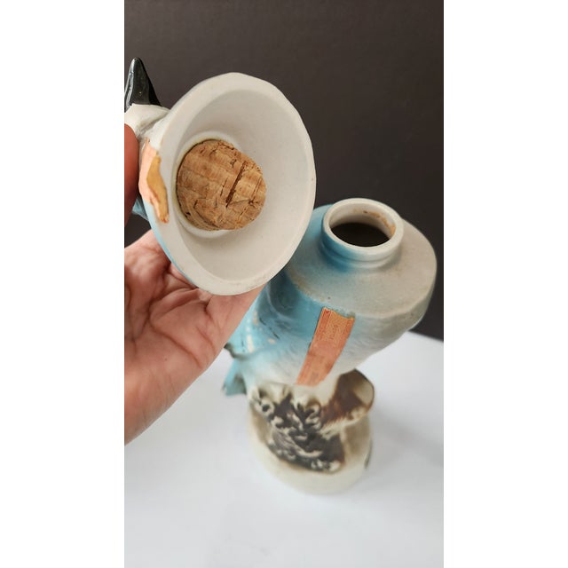 1960s Jim Beam “Beam’s Trophy” Blue Jay Figural Bourbon Decanter – Western Americana, 13” For Sale - Image 17 of 18