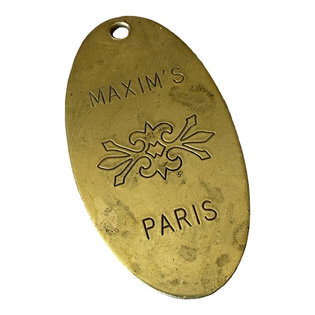 Maxim's Paris Brass Key Chain Fob by Lowell Sigmund For Sale