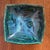 Mid-Century Modern Vintage Hand Thrown and Pinched Square California Studio Pottery Bowl in Blue-Green Glaze, Signed For Sale - Image 3 of 5