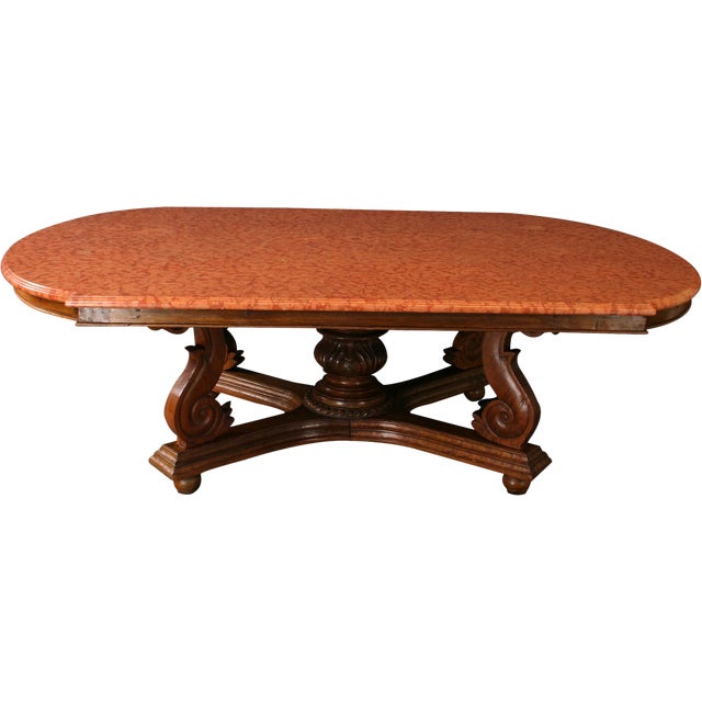 Large French Antique Marble Top Dining Table Chairish