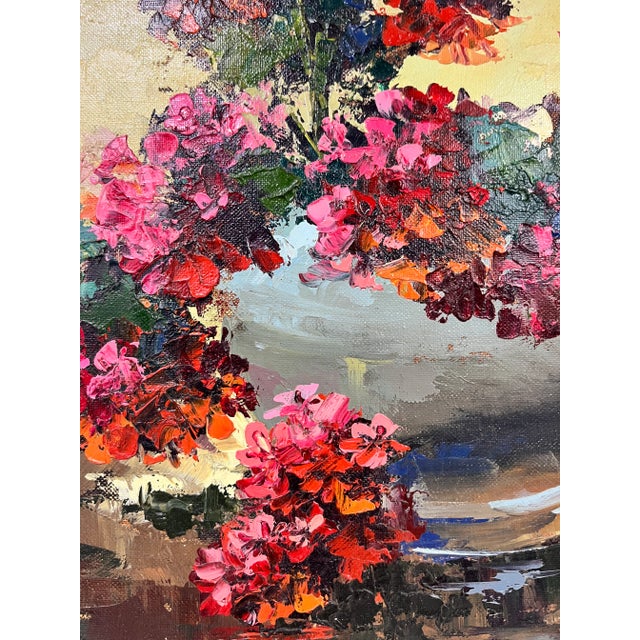 Add some color to your decor with this charming still life with a bouquet of flowers oil painting in a solid wood frame...