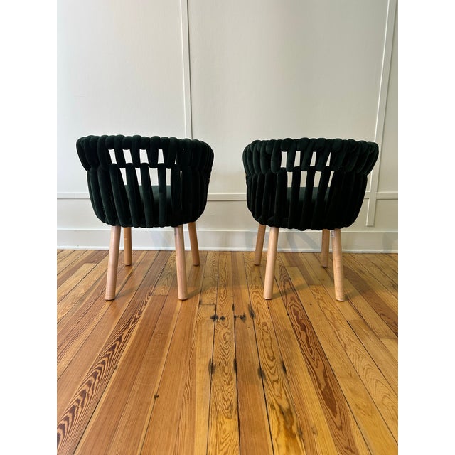 Contemporary Kenneth Cobonpue Knit Armchairs - Set of 2 For Sale - Image 3 of 4