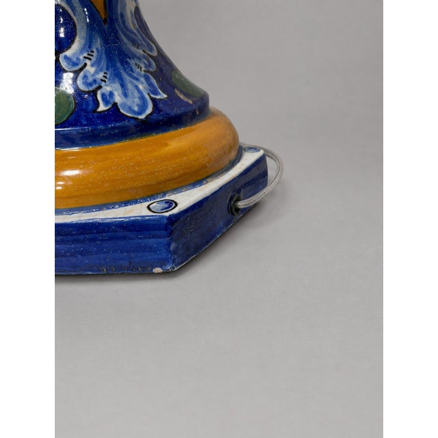 1940s Italian Majolica Ceramic Artichoke-Form Table Lamps - a Pair For Sale - Image 9 of 9
