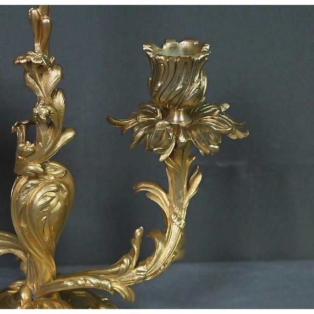 Antique Louis XV Chandelier in Gilt Bronze, 1850s For Sale - Image 12 of 18