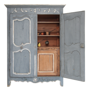 19th Century French Provincial Painted Pine Kitchen Cabinet