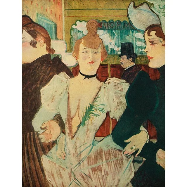 Celadon 1950s After Toulouse-Lautrec "La Goulue Entering the Moulin Rouge" Vintage Full Color Impressionist Print For Sale - Image 8 of 8