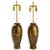 Gold Mid-Century Modern Italian Ceramic Lamps With Leaf Motif - A Pair For Sale - Image 8 of 8