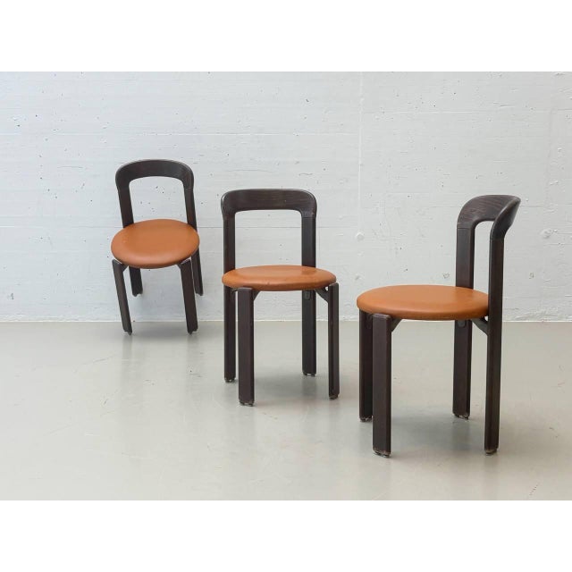 Chairs in Dark Brown Stained Beechwood by Bruno Rey for Dietiker, 1971 For Sale - Image 17 of 17
