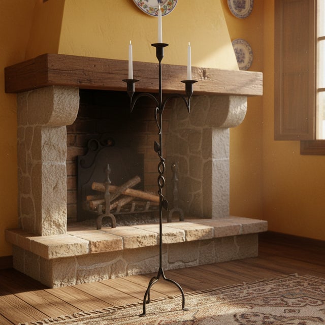 Nature-Inspired Artistry: The Vine & Leaf Iron Candelabra ️ Infuse your living space with the organic beauty of the...