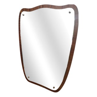 Vintage Swedish Mahogany Mirror, 1950s For Sale