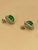 10 Ct Natural Emerald Zambia Cabochon & Diamond Stud Earring 14 Karat White Gold For Sale - Image 4 of 8