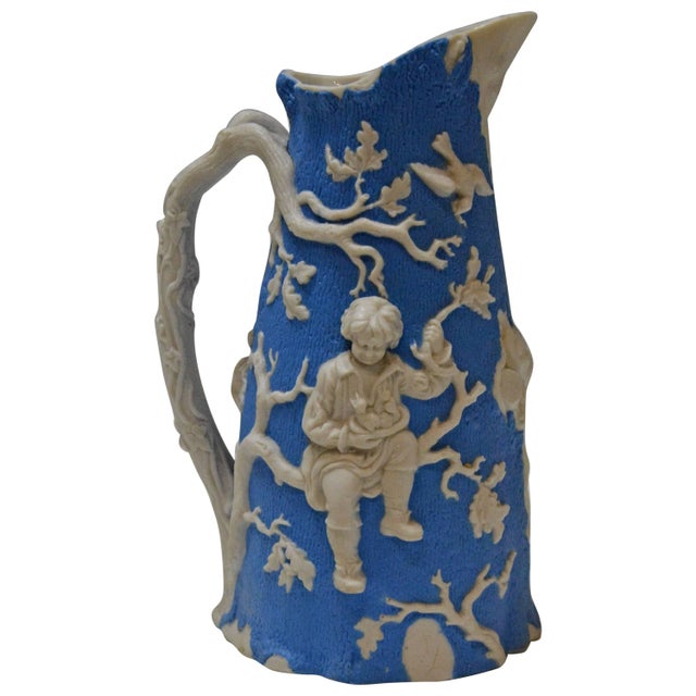 Blue and White Parian Ware Pitcher, Circa 1850 For Sale - Image 11 of 11