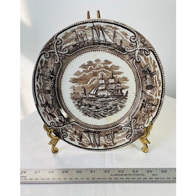 Metal Vintage Large Brass Easel Stand For Sale - Image 7 of 12