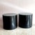 Mid-Century Modern Postmodern Glass-Topped Black Rolling Cylinder Side Tables For Sale - Image 3 of 10