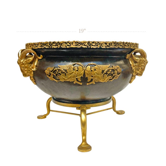 American An American Gilt & Patinated Bronze Jardiniere For Sale - Image 3 of 5
