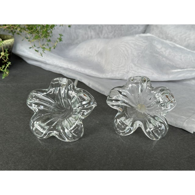 Transparent Antique Victorian Glass Crystal Flower Epergne Vases For Sale - Image 8 of 13