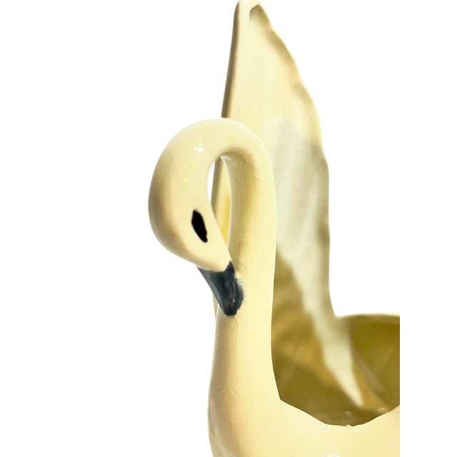 Vintage Coastal Ceramic Swan Petite Vase or Catchall For Sale - Image 6 of 12