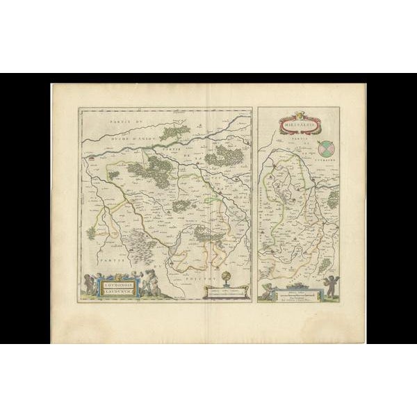 Paper Loudun and Mirebeau Map by Blaeu For Sale - Image 7 of 8