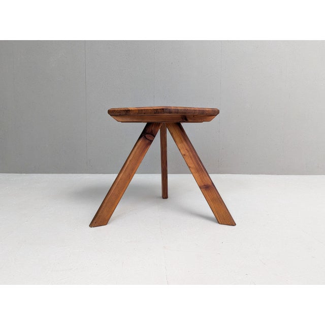 French Hexagonal Pine Side Table in the style of Pierre Chapo, 1970s For Sale - Image 9 of 9