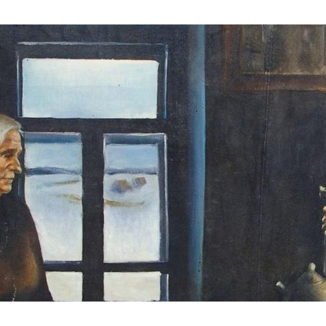 Original Soviet Woman Portrait Oil Painting, Ukrainian Artist Fedotova, 1991 115-135 For Sale - Image 4 of 6