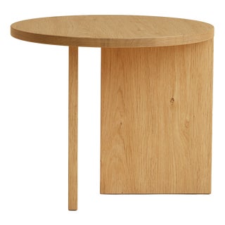 Round Side Table in Oak by Lebanto For Sale