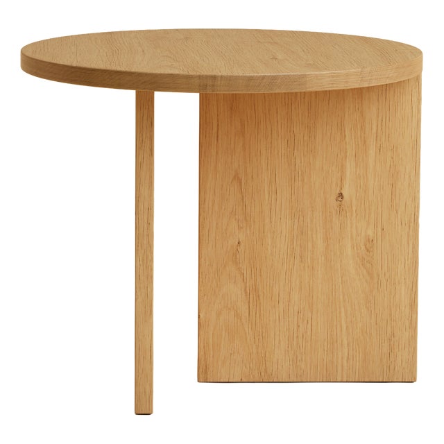 Round Side Table in Oak by Lebanto For Sale