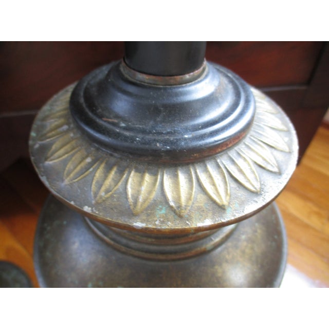 Vintage Renaissance Metal Table Lamps Lion & Drape Design - a Pair For Sale In Columbia, SC - Image 6 of 13