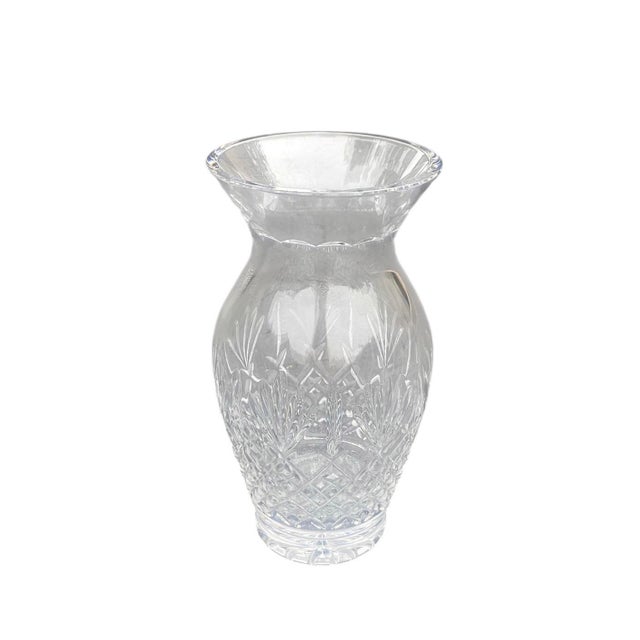 Traditional Vintage Waterford Crystal Killarney Pattern 10" Flared Centerpiece Vase (Signed Seahorse Mark) For Sale - Image 3 of 8