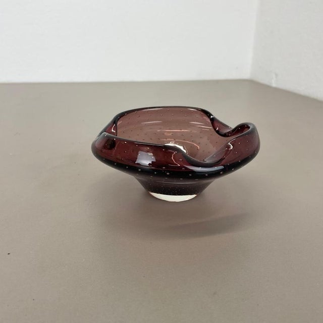 Large Purple Murano Bubble Glass Shell Ashtray, Italy, 1970s For Sale - Image 15 of 18