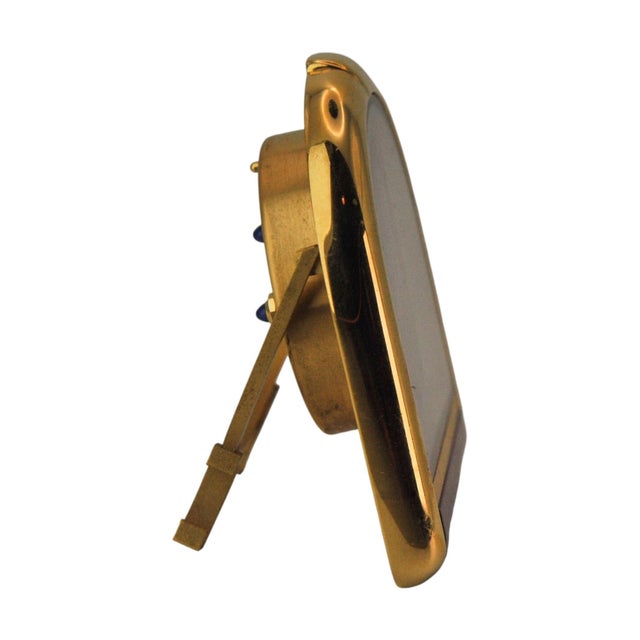 18CT Gold Plated Cased Romane Pendulette Quartz Alarm Clock by Cartier, Paris, 1980s For Sale - Image 12 of 13