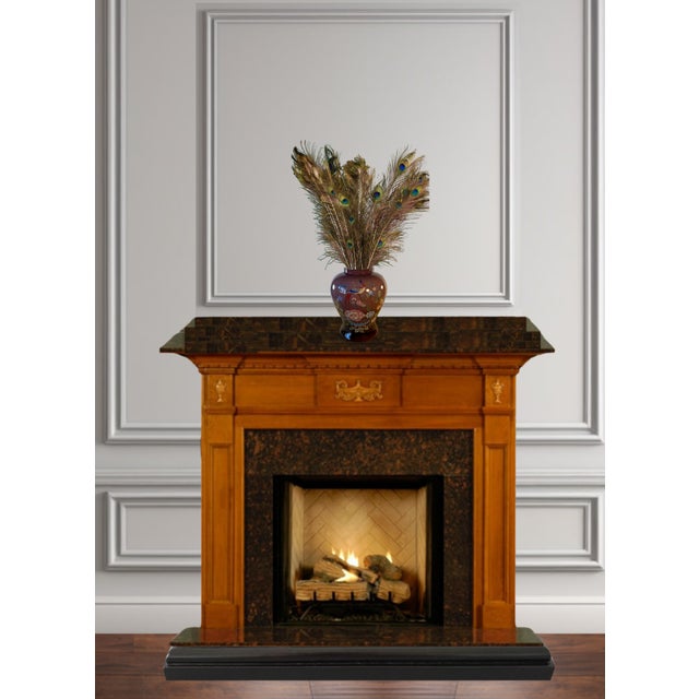 Murano Peacock Floral Purple Art Glass Vase For Sale - Image 12 of 18