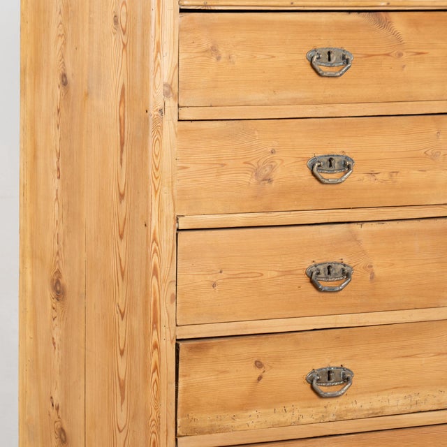 Mid 19th Century Danish Pine Highboy Chest of Seven Drawers For Sale - Image 12 of 17