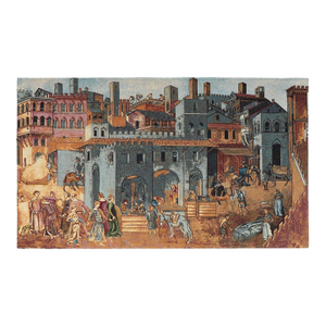 Medieval Castle Loom Woven Tapestry - 62 X 105 Cm (2′0" × 3′5") - Requires Rod Size 3