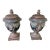 Pair of Neoclassical Bronze Urns With Lids, Floral Relief & Verdigris Patina For Sale
