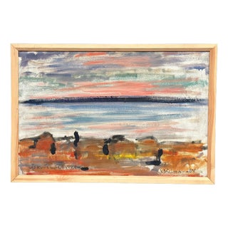 Vidar Bäckman, Spring Evening in Göviken, 1950s, Oil Painting on Canvas, Framed For Sale