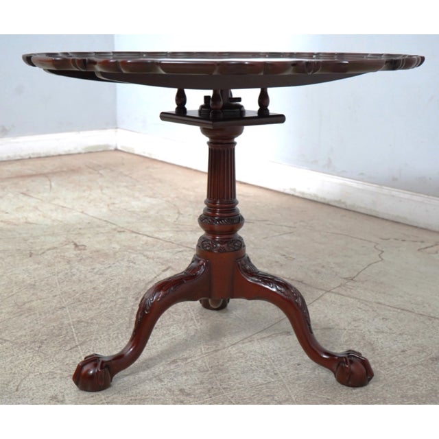 Chippendale Kindel Winterthur Collection Philadelphia Mahogany Tilt Top Table For Sale - Image 3 of 12