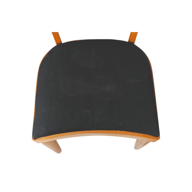 Champagne Heywood Wakefield Mid-Century Modern M154 "Dog Biscuit" Dining Chairs, Set of Four For Sale - Image 8 of 10