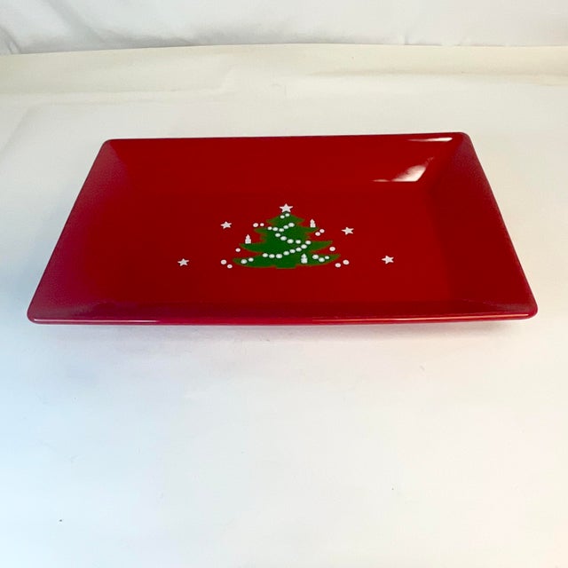 1980s Vintage German Waechtersback Christmas Tree Extra Large Sandwich Tray. For Sale - Image 4 of 10