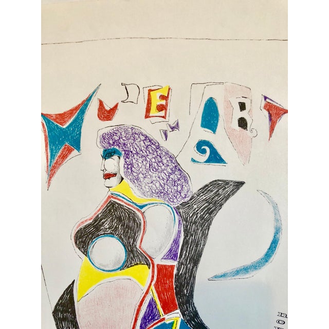 1960s Richard Lindner, Vintage Modern Lithograph Poster 1960s Pop Art Mod Figure, 1964 For Sale - Image 5 of 7