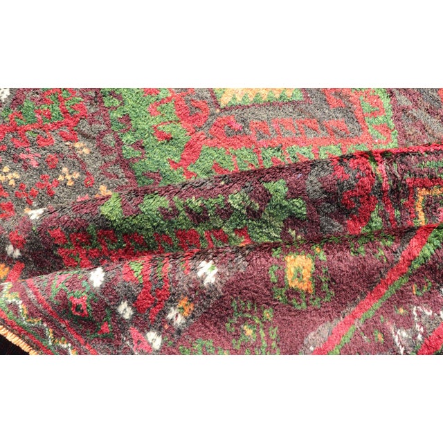 Antique Baluch Tribal Rug With All-Over Geometric in Colorful Design and Motifs 4'6 X 9'10 For Sale - Image 11 of 12