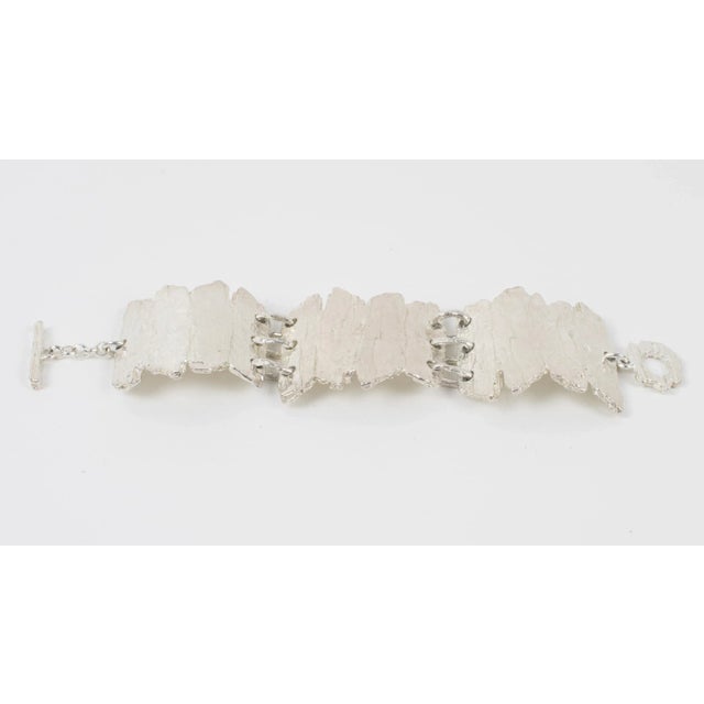 Silver Biche de Bere Paris Brutalist Silverplate Link Bracelet For Sale - Image 8 of 9