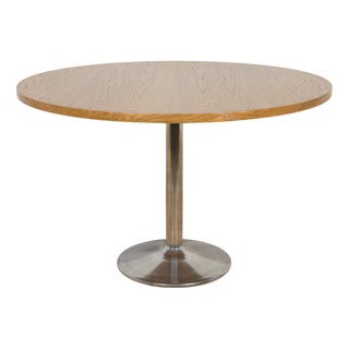 Mid-Century Modern Oak Round Dining Table, Denmark, 1970s For Sale