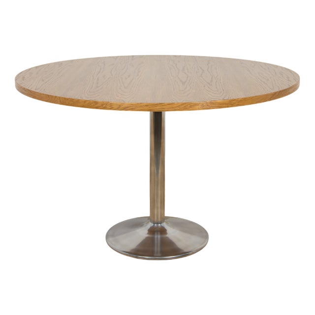 Mid-Century Modern Oak Round Dining Table, Denmark, 1970s For Sale