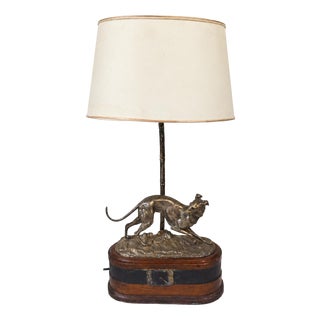 Vintage Table Lamp with Greyhound For Sale